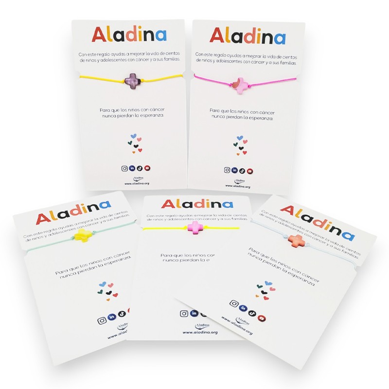 Pulseras cruz comuniones Fundación Aladina
