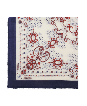 Pashmina solidaria con estampado de bandana beige aladina